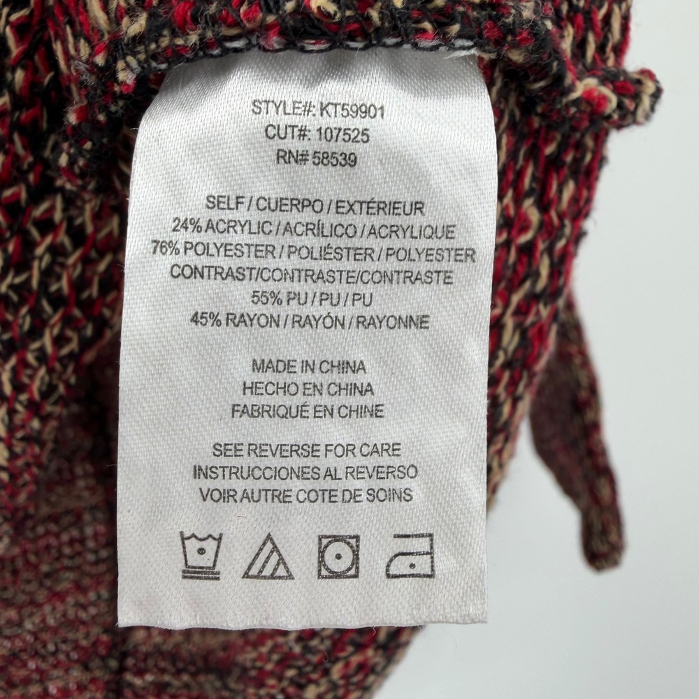 KUT from the Kloth Red Space Dye V-Neck Sweater Elbow Patches KT59901 Mens M - Picture 5 of 9